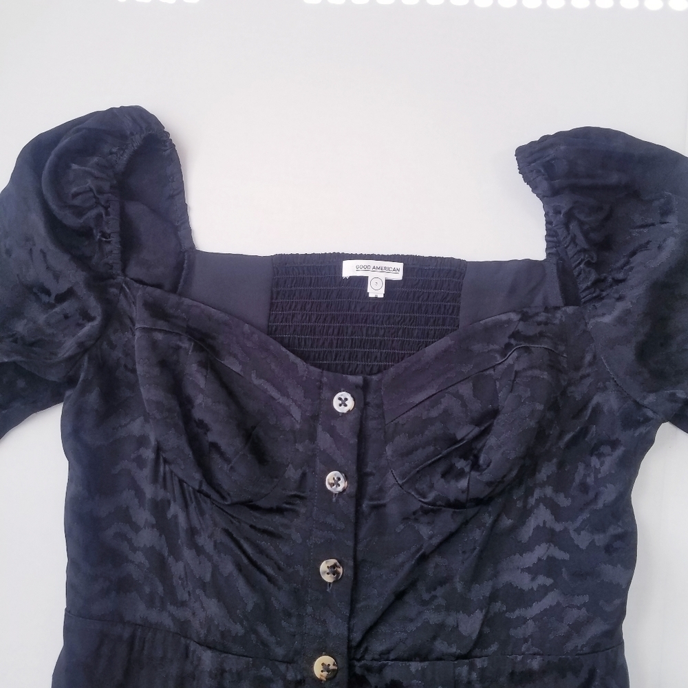 Good American | Sweetheart Neckline Black Midi Dress L, Black‎ - Picture 10 of 10